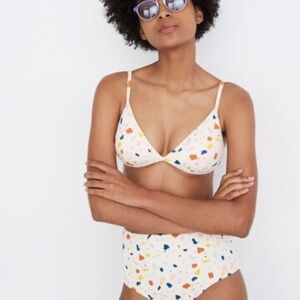 Madewell Second Wave Bikini in Terrazzo Print, Size Small